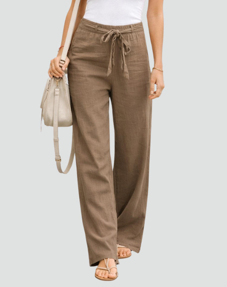 Women's Linen Wide Leg Trousers