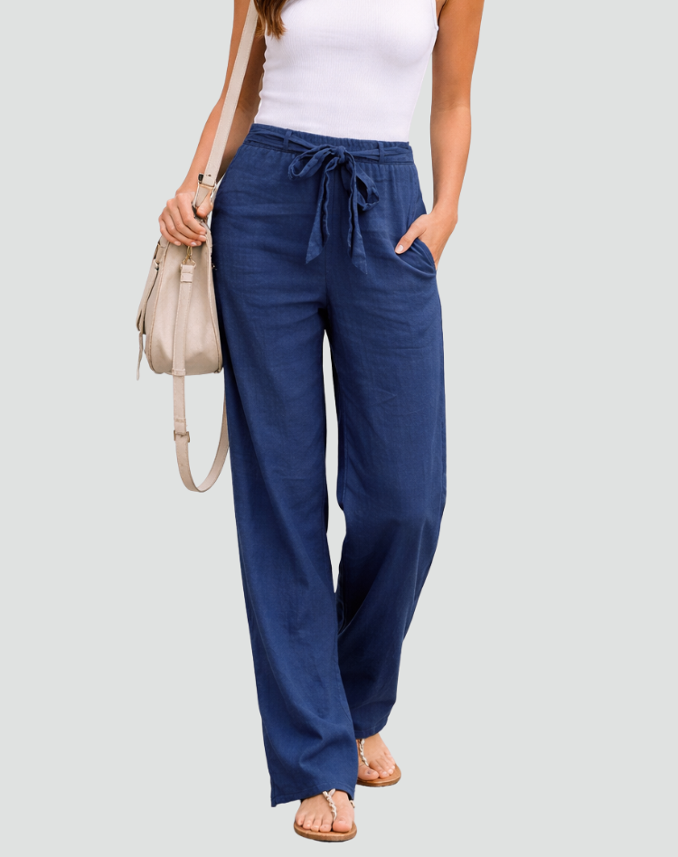 Women's Linen Wide Leg Trousers