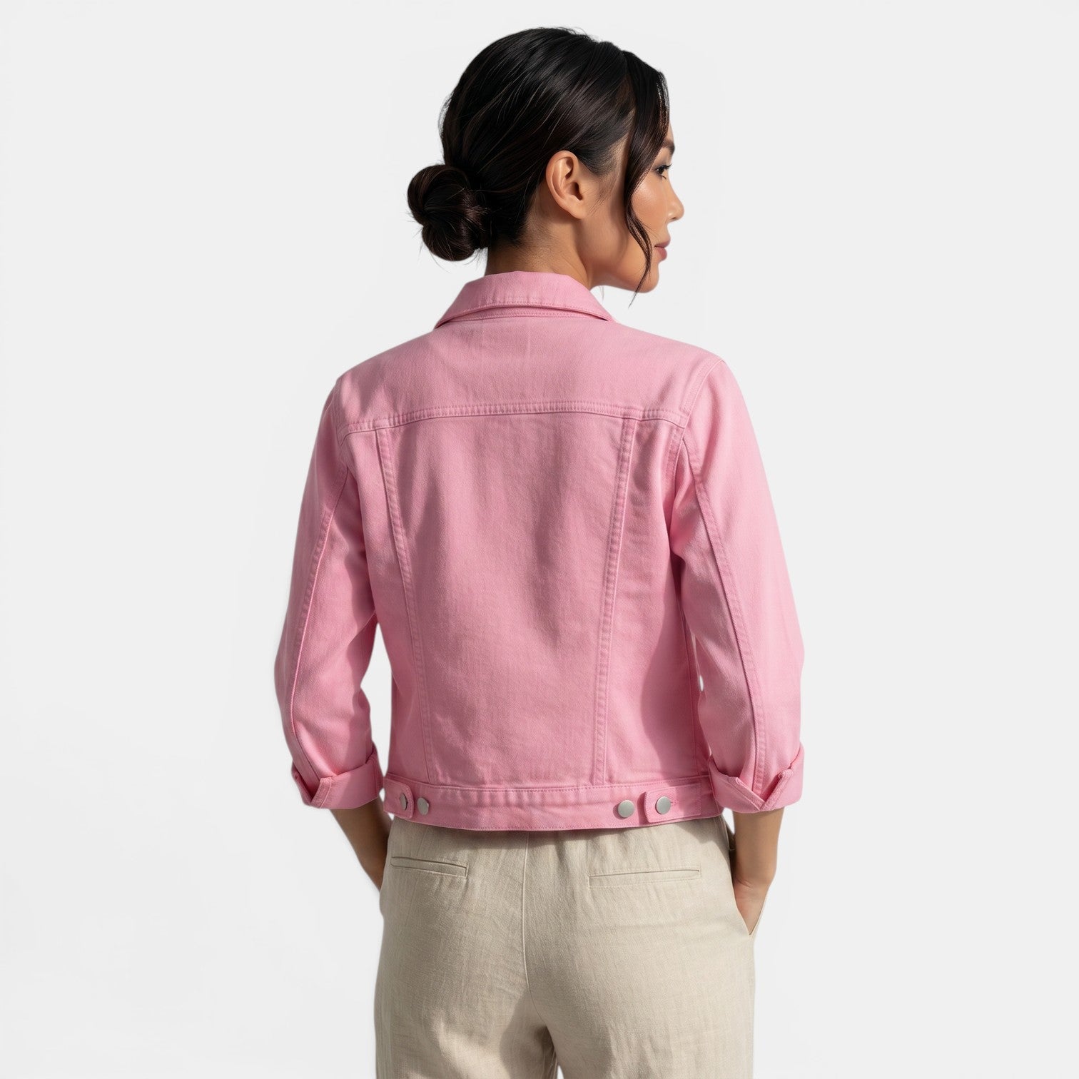 Women's Denim Jacket Fitted Silhouette Casual Urban Weekend Getaway