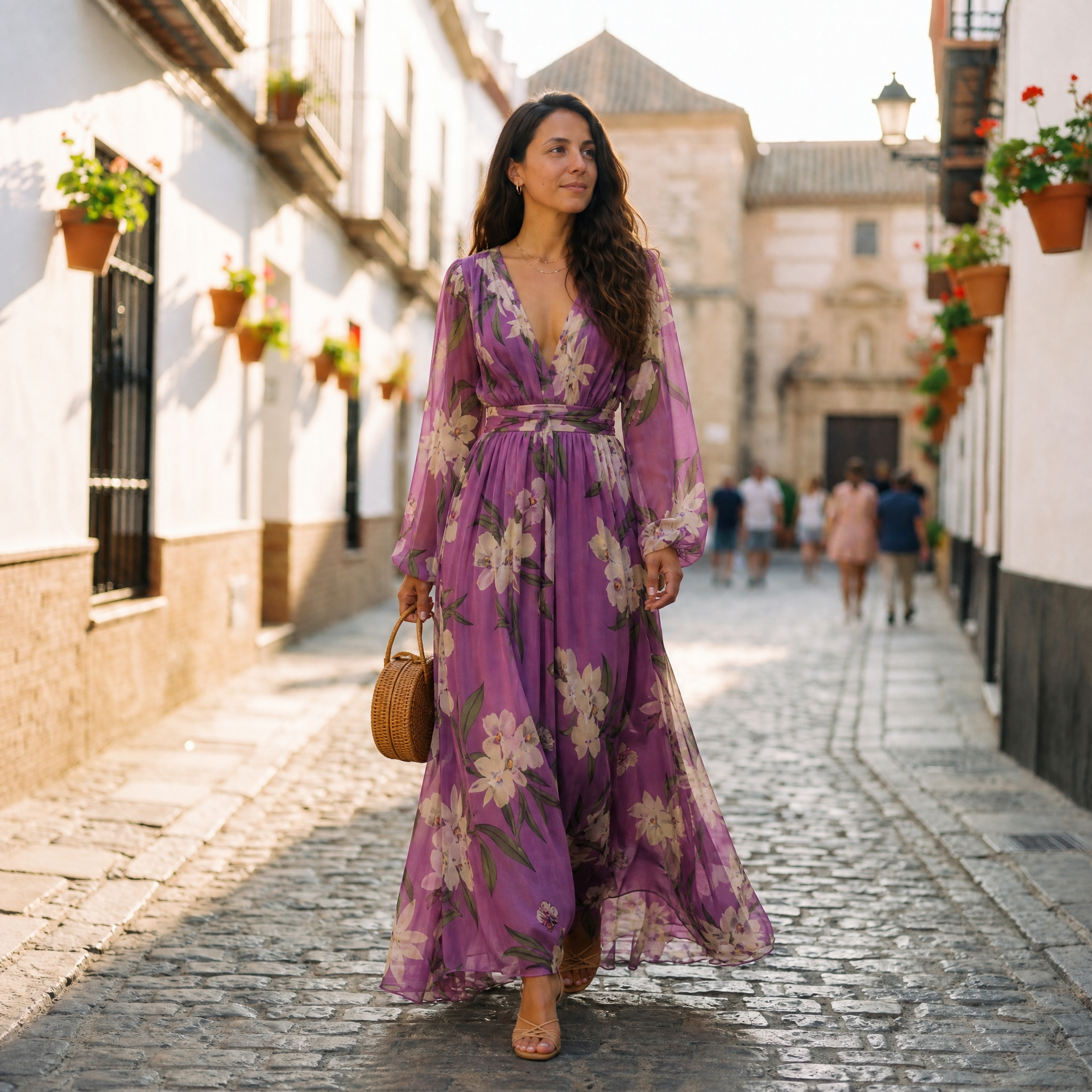 Floral Maxi Dress With V-Neck