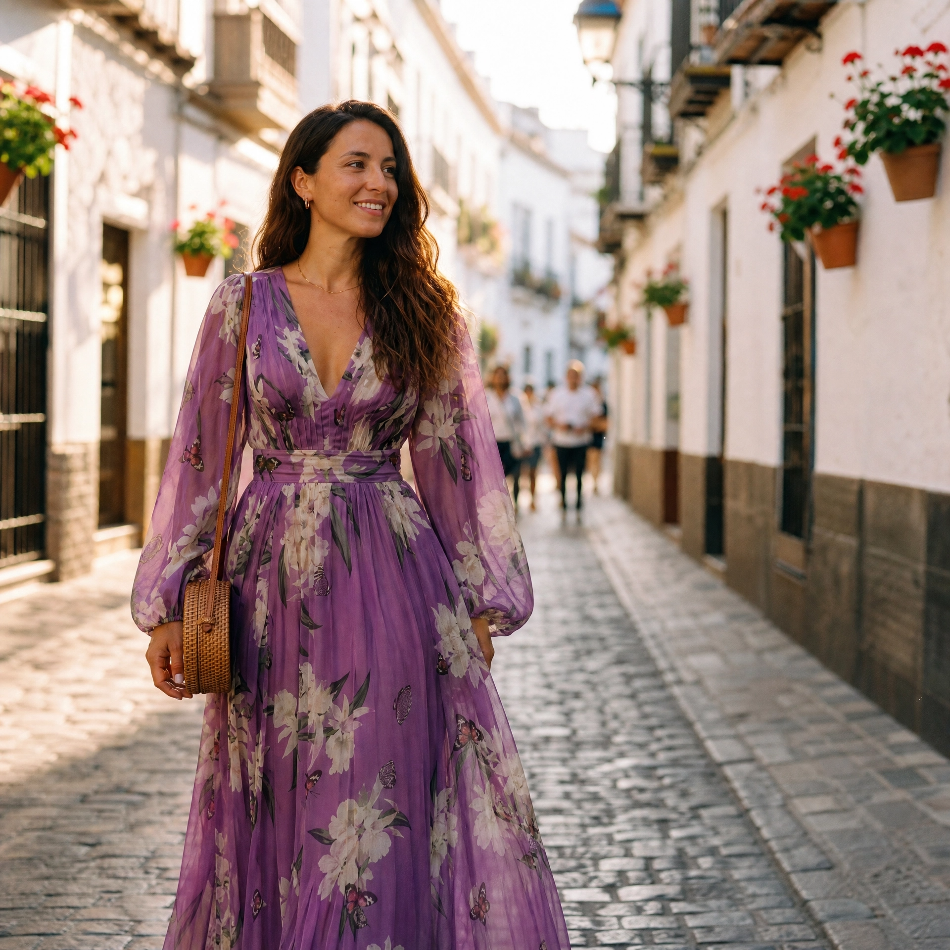 Floral Maxi Dress With V-Neck