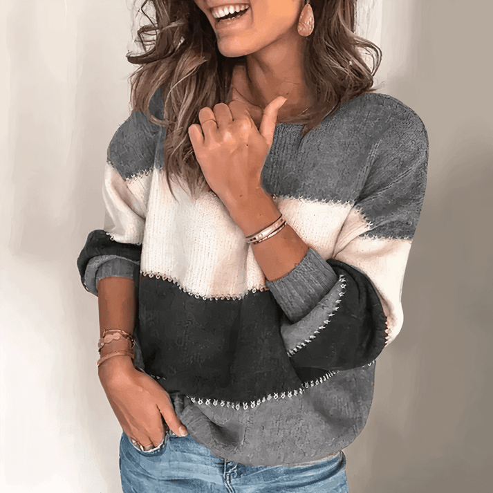 Women's Knit Sweater Blend Relaxed Fit Ribbed Cuffs Crew Neck Casual Everyday