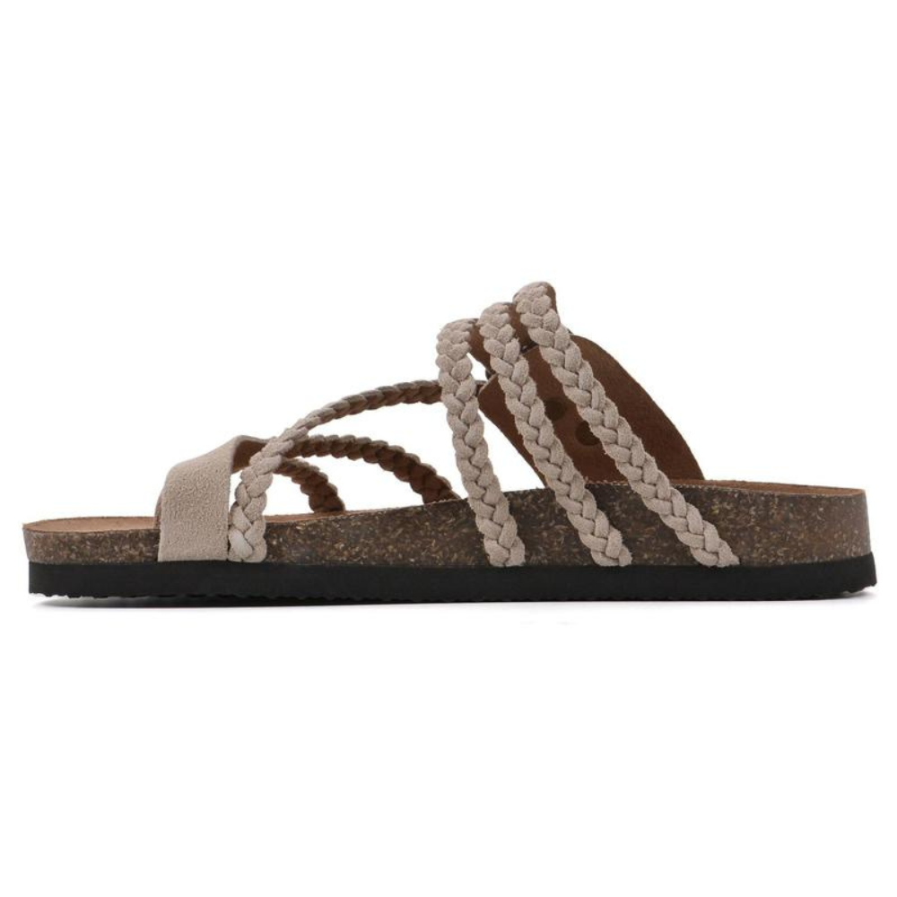 Braided Buckle Toe Loop Sandals