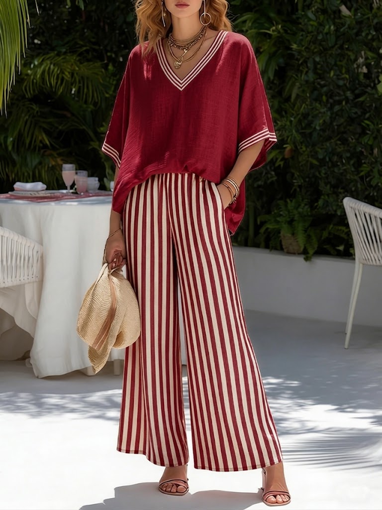 Women's Two Piece Linen Shirt Set