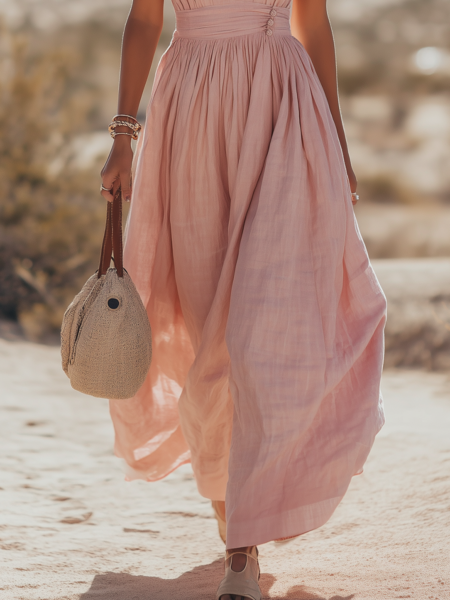 Elegant women's maxi dress halter style