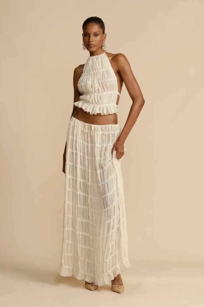 Women's halter top and midi skirt set | matching two-piece for vacation