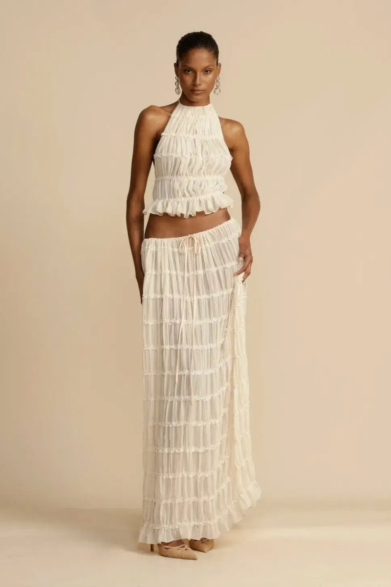 Women's halter top and midi skirt set | matching two-piece for vacation