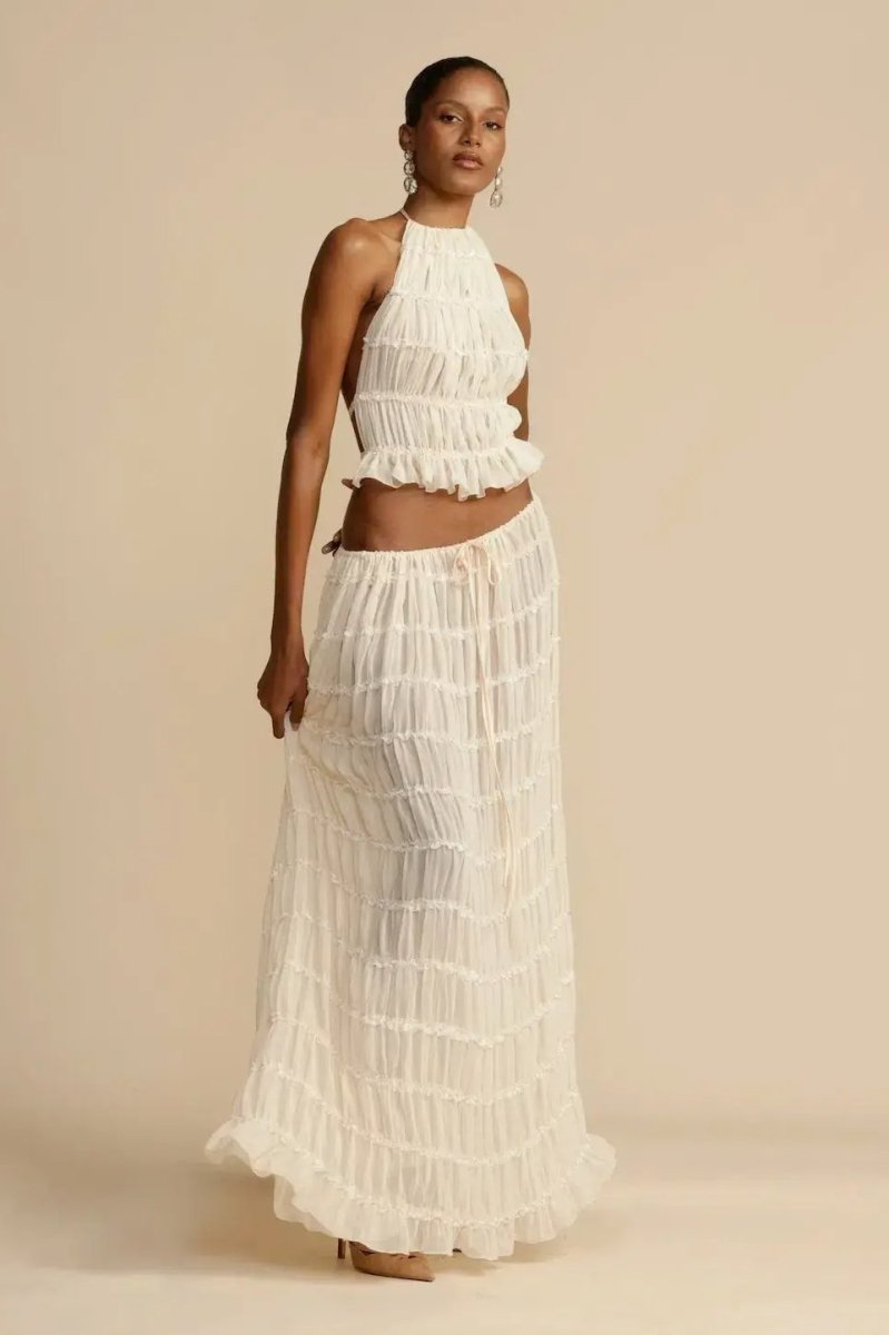 Women's halter top and midi skirt set | matching two-piece for vacation