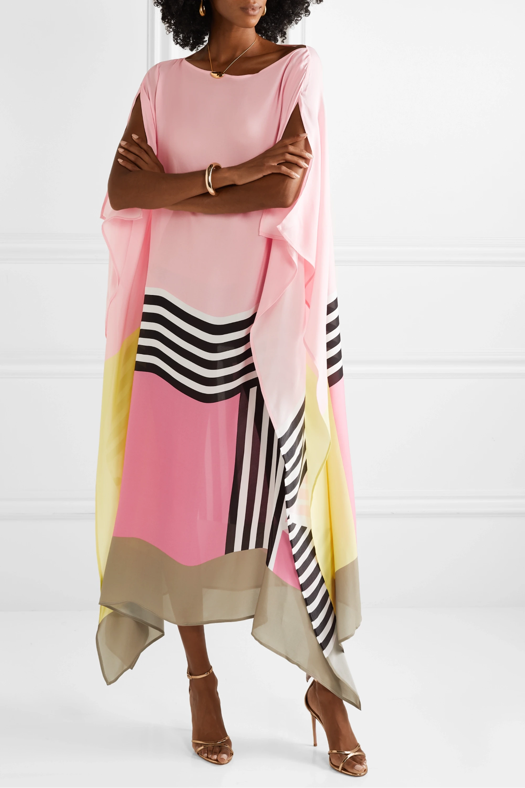 Women's kimono maxi dress with batwing sleeves — summer