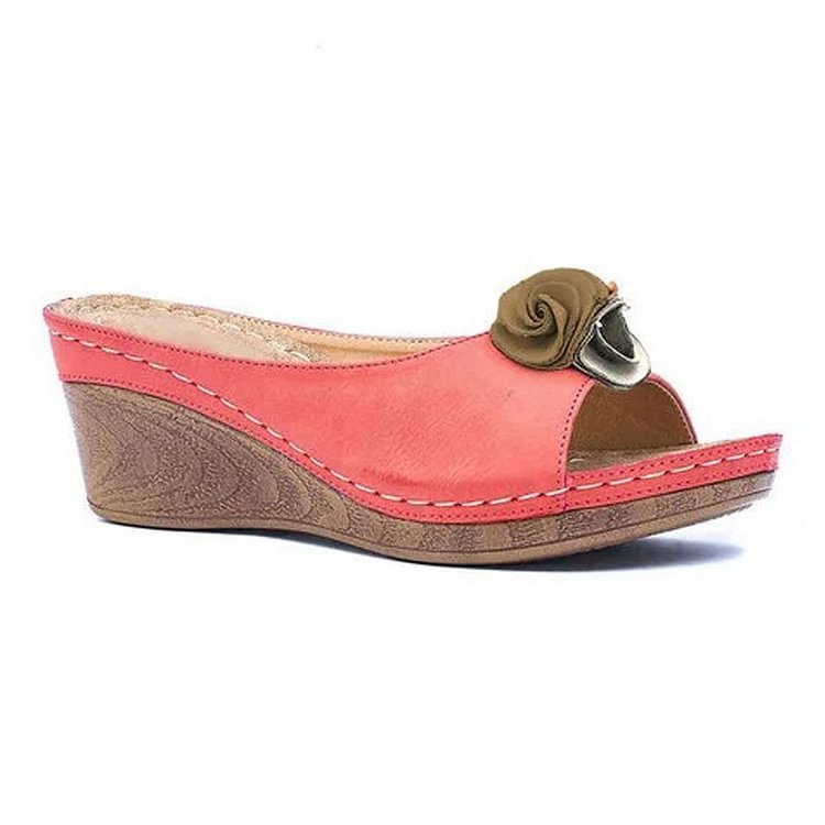 Women's Wedge Sandals Open Toe Cushioned Platform Slip On Casual Walking Shoes