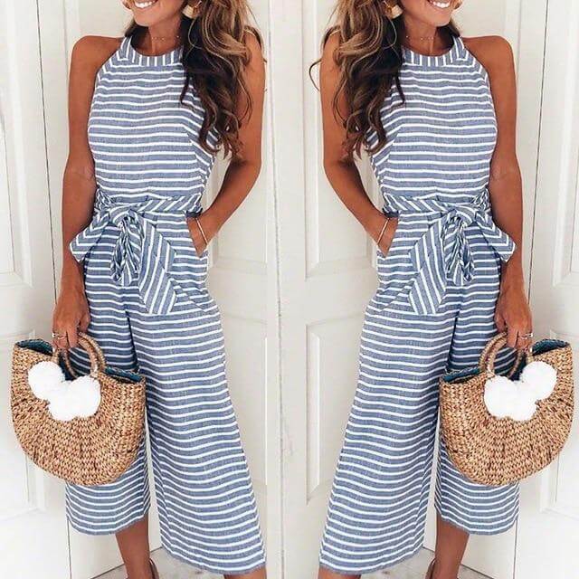 Women's summer jumpsuit | relaxed fit with waist tie for everyday wear