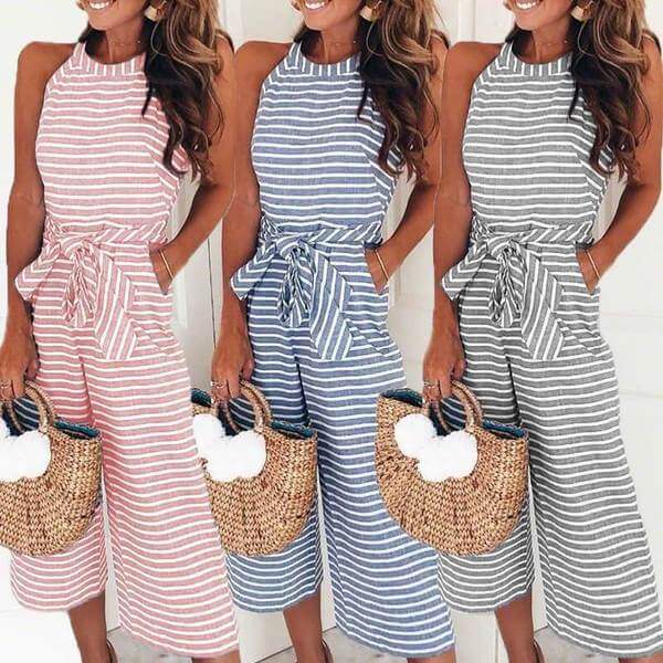 Women's summer jumpsuit | relaxed fit with waist tie for everyday wear