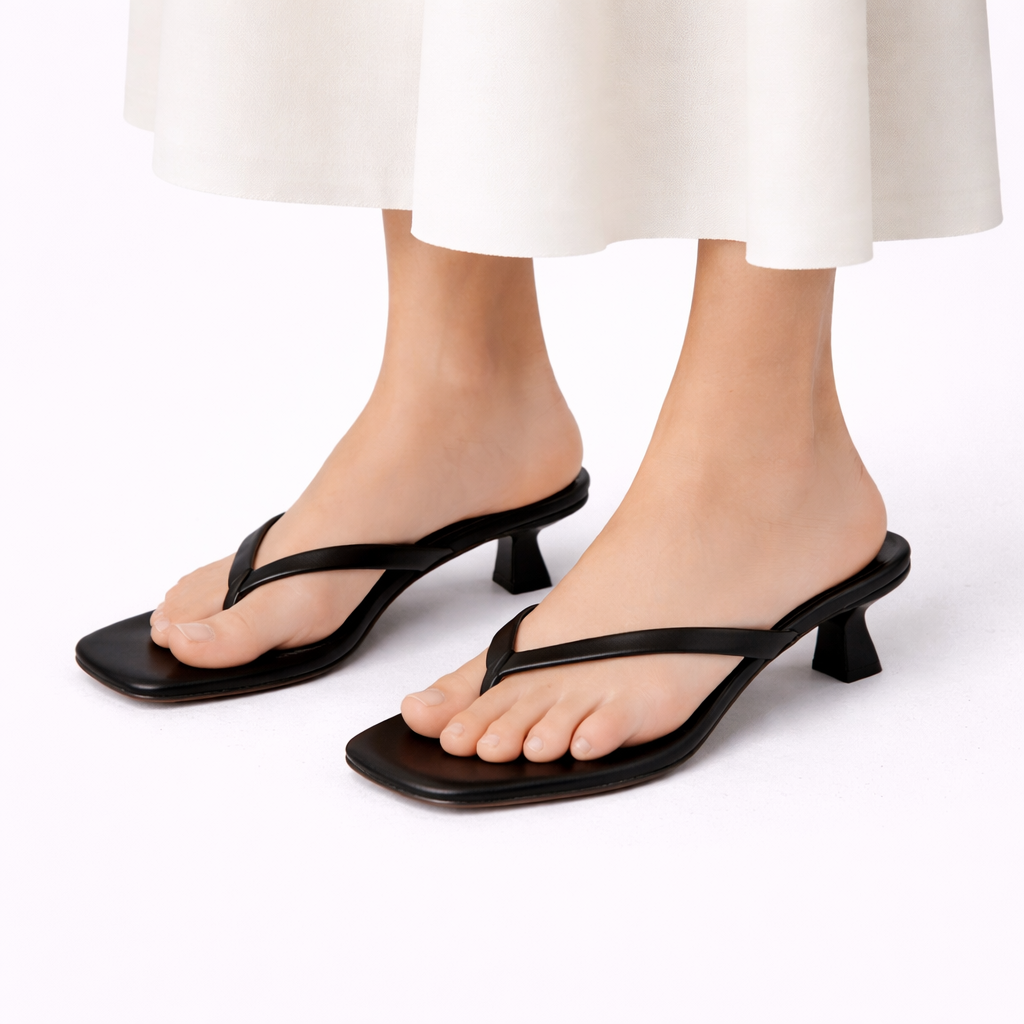 Women’s Square Toe Kitten Heel Sandals