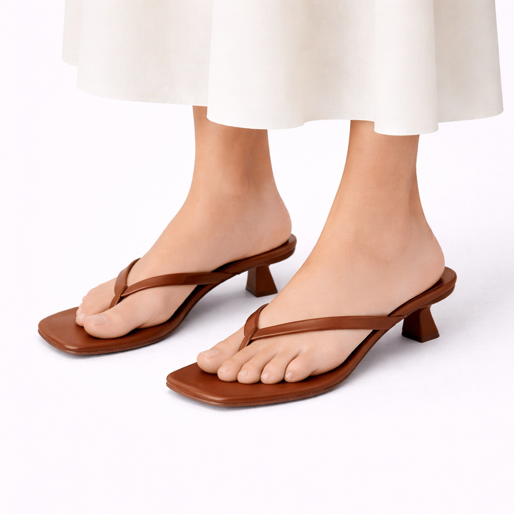 Women’s Square Toe Kitten Heel Sandals