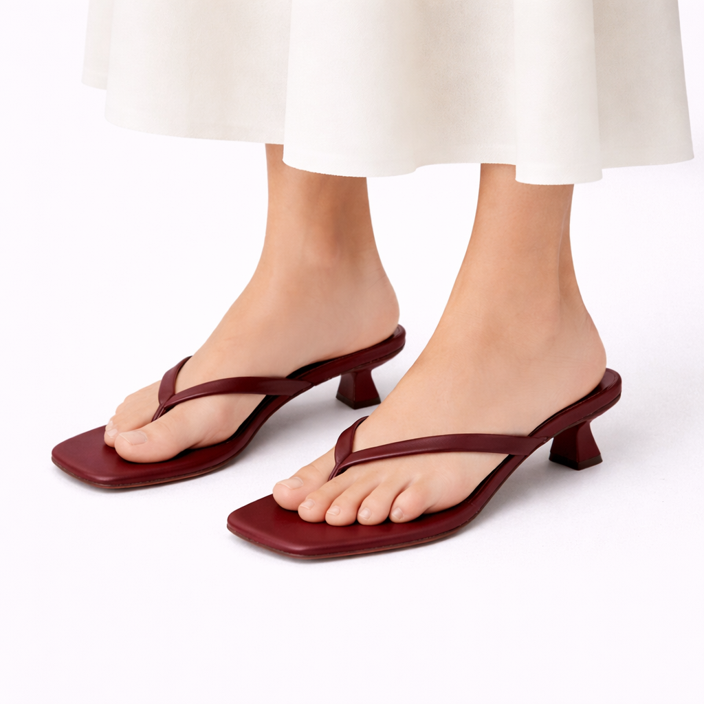 Women’s Square Toe Kitten Heel Sandals