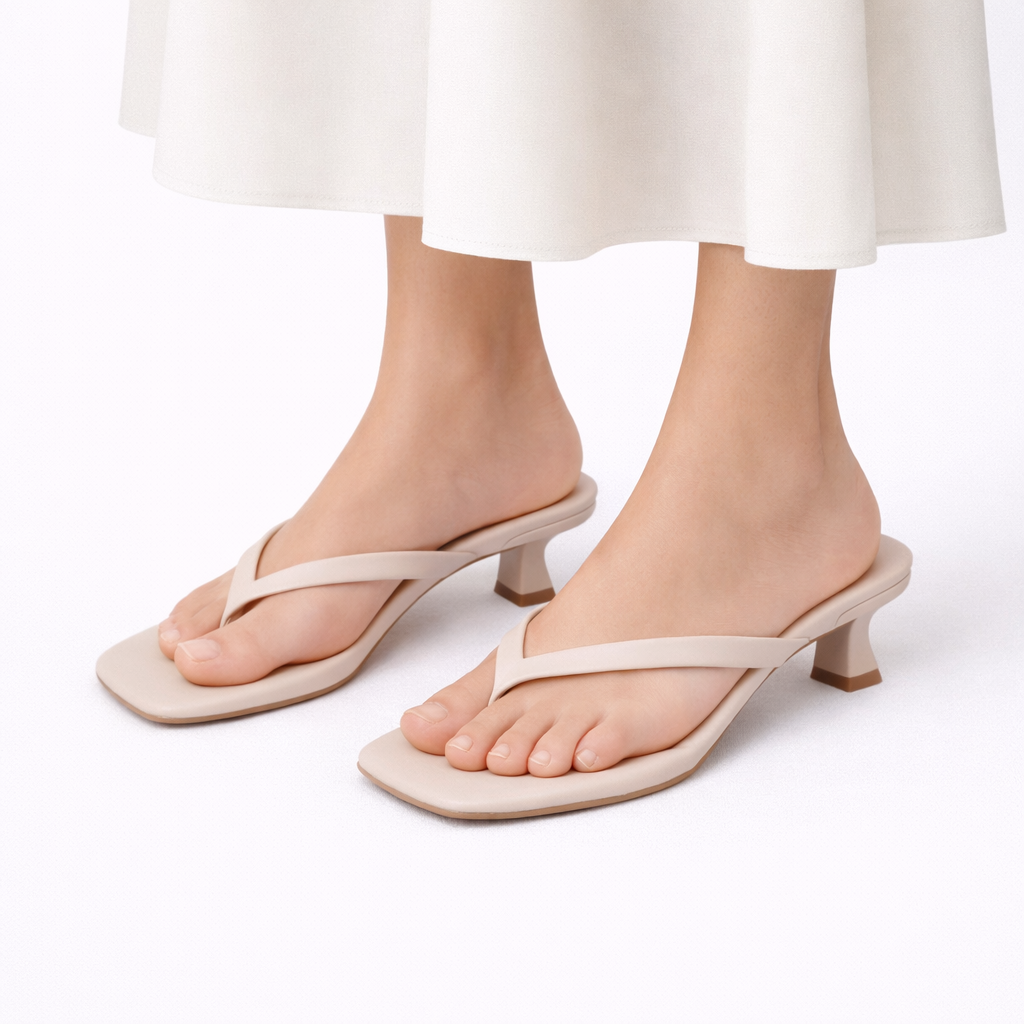 Women’s Square Toe Kitten Heel Sandals