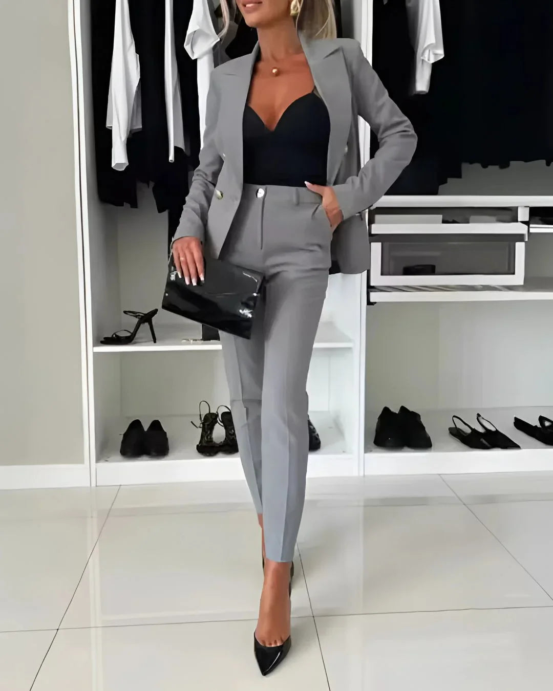 Women's double-breasted suit | Tailored blazer and trousers set