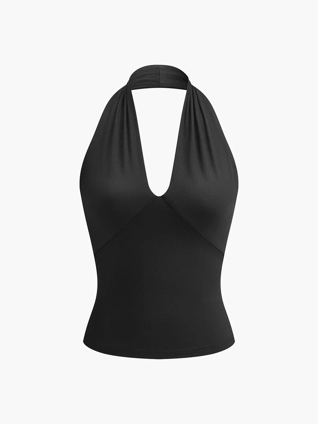 Women's sleeveless halter top | crossover V-neck knit for casual daily wear