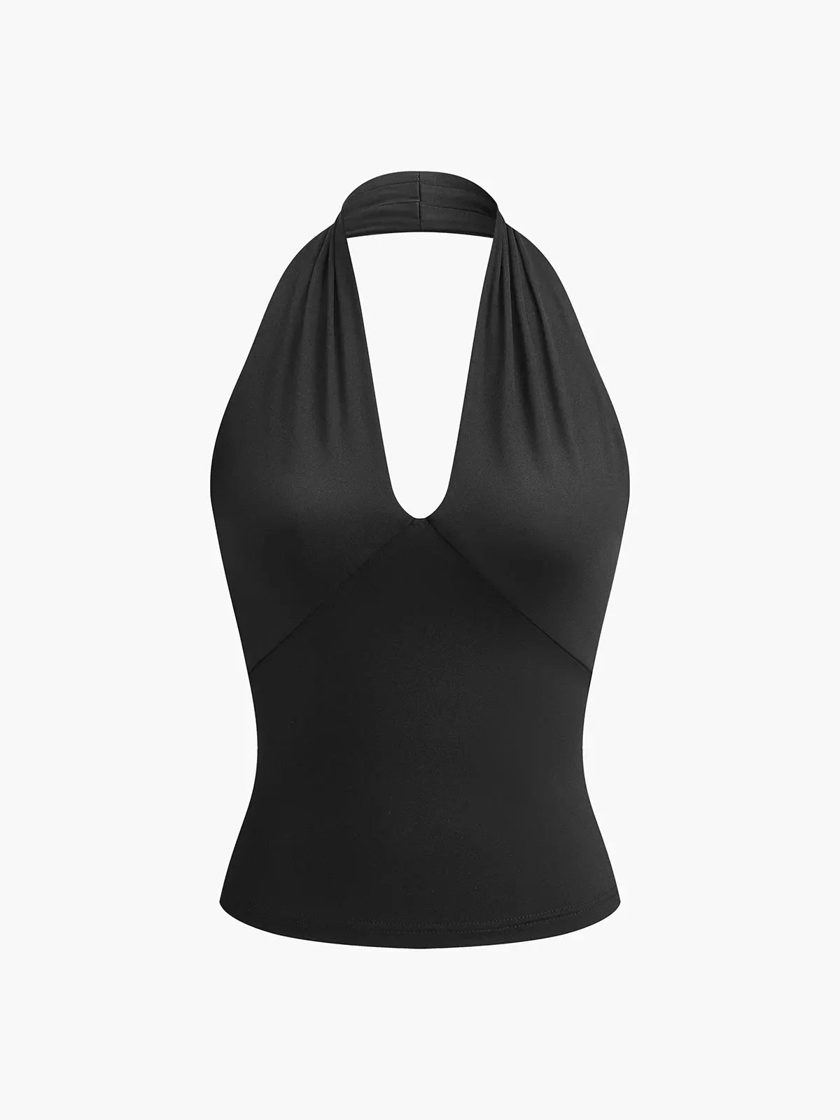 Women's sleeveless halter top | crossover V-neck knit for casual daily wear