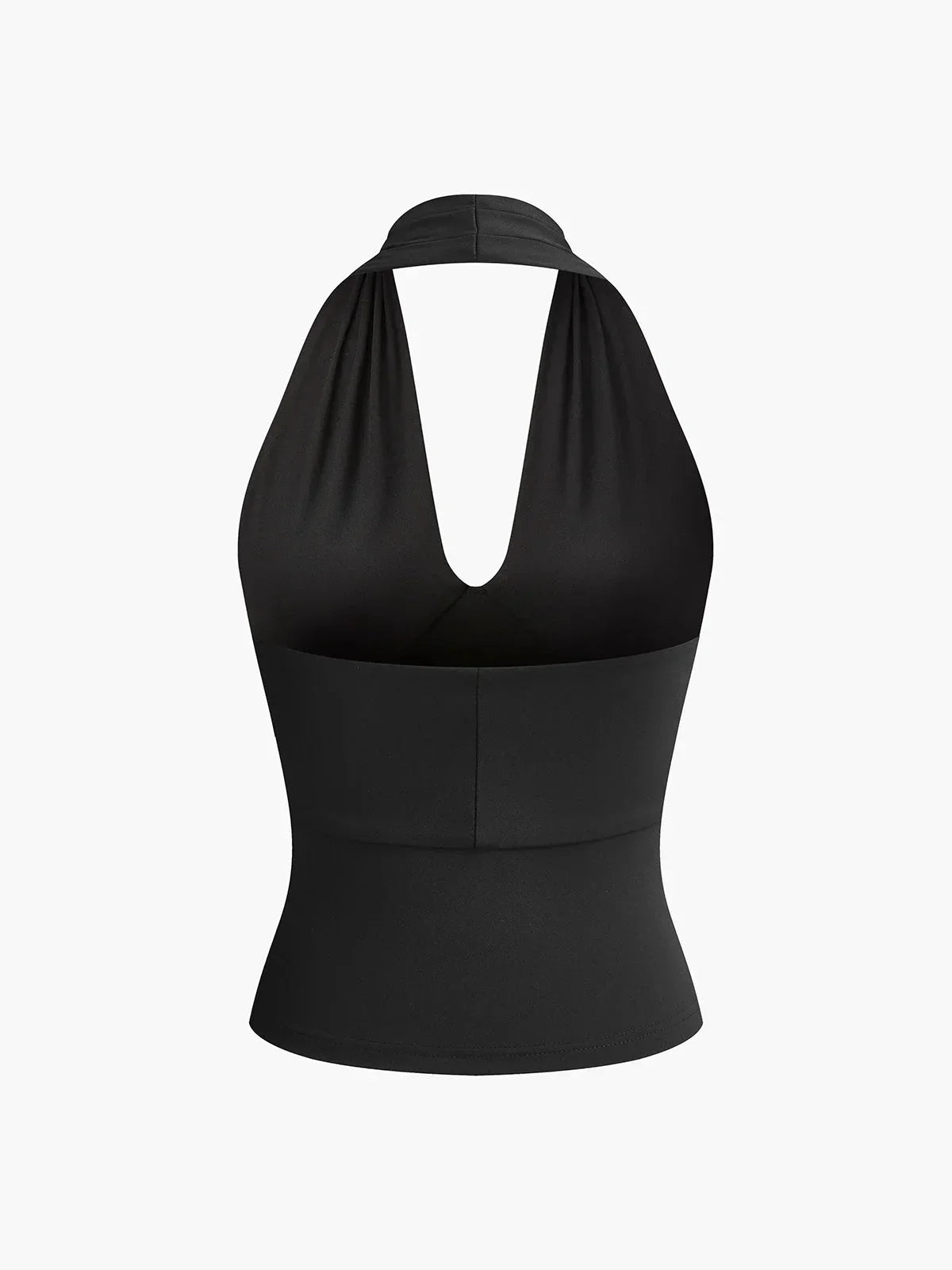 Women's sleeveless halter top | crossover V-neck knit for casual daily wear