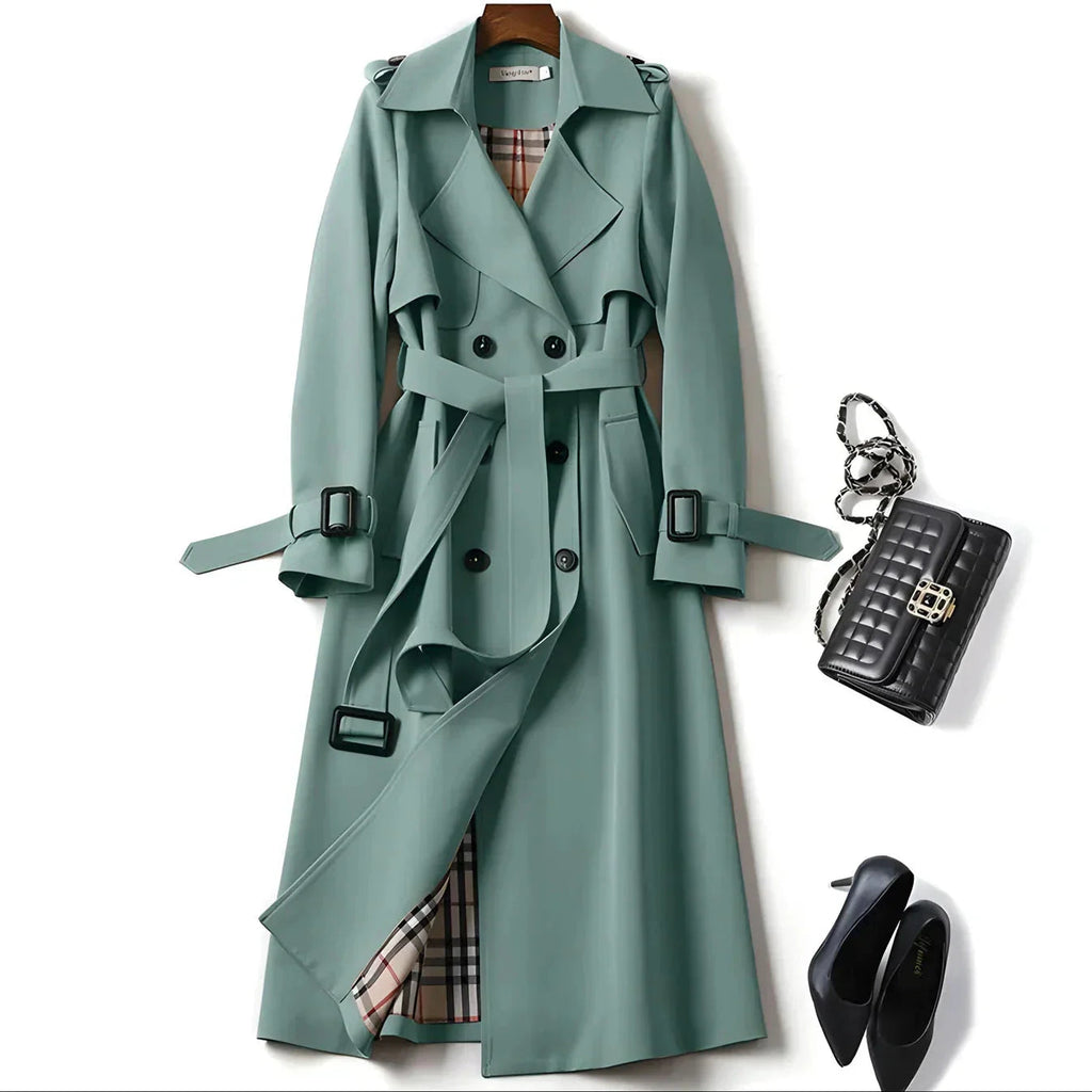 Women's Trenchcoat for Women Belted Double Breasted Outerwear