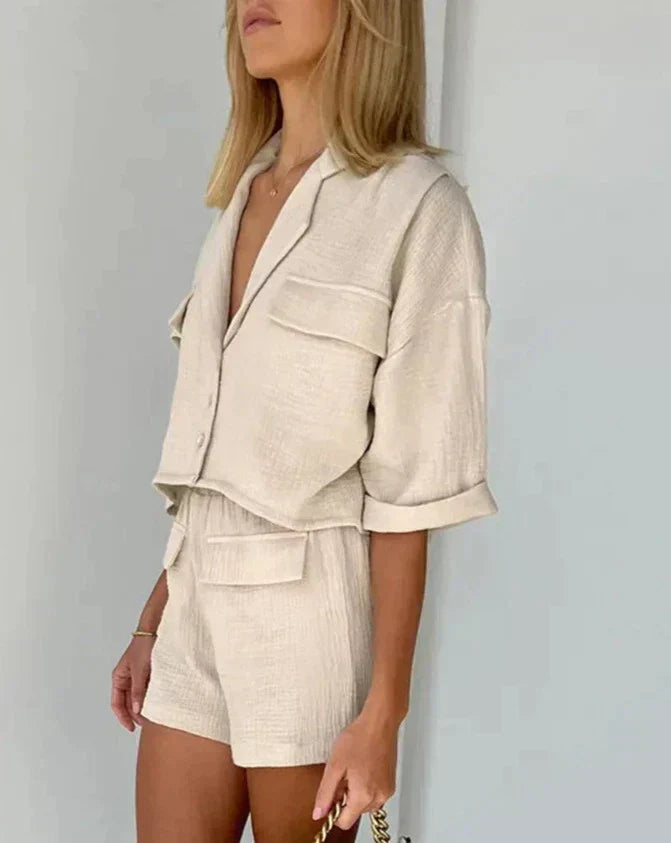 Matching Cotton Two-Piece Short Set