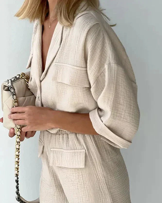 Matching Cotton Two-Piece Short Set