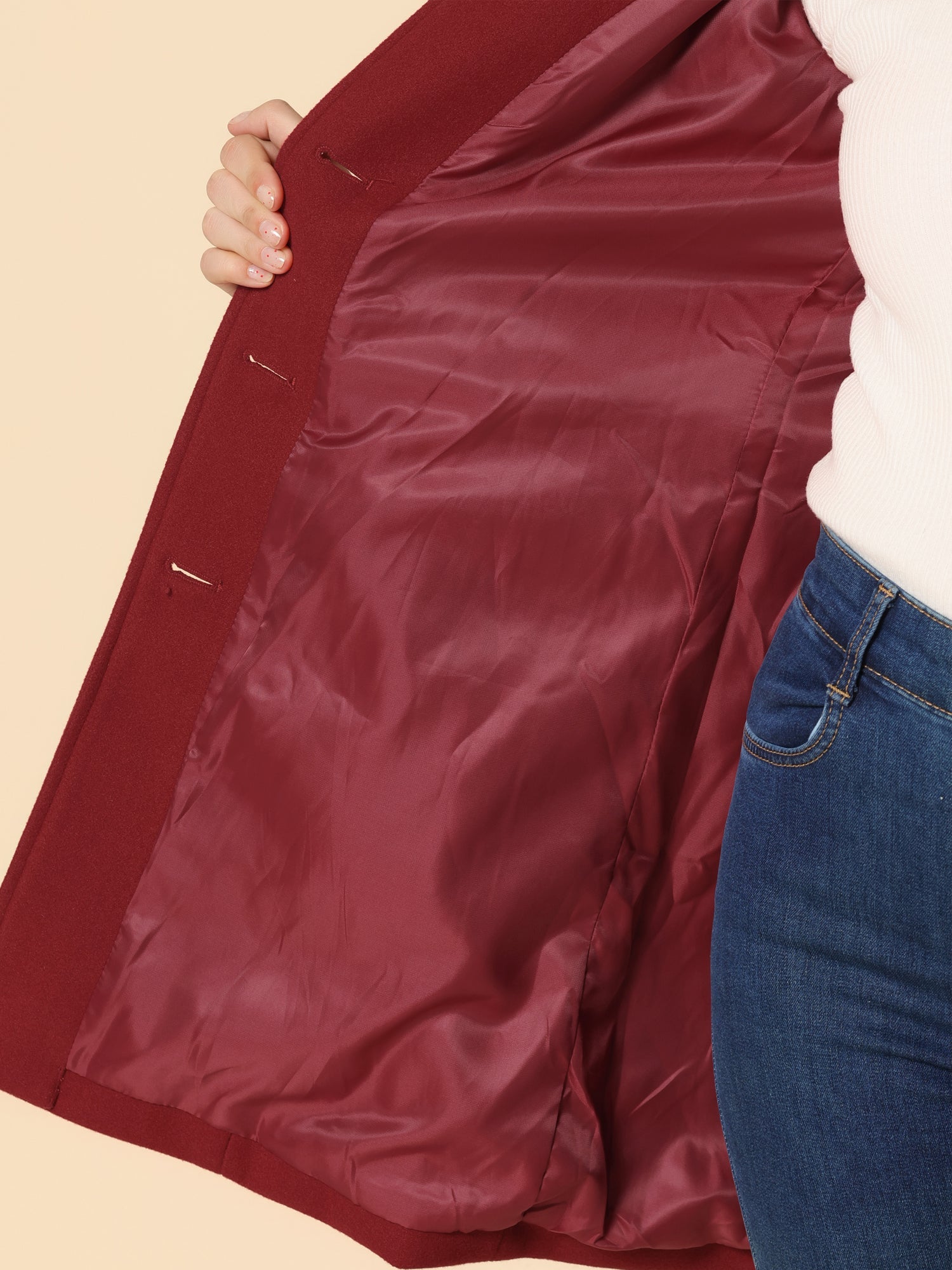 Women's Trenchcoat Fitted Button Closure Structured Collar Workwear