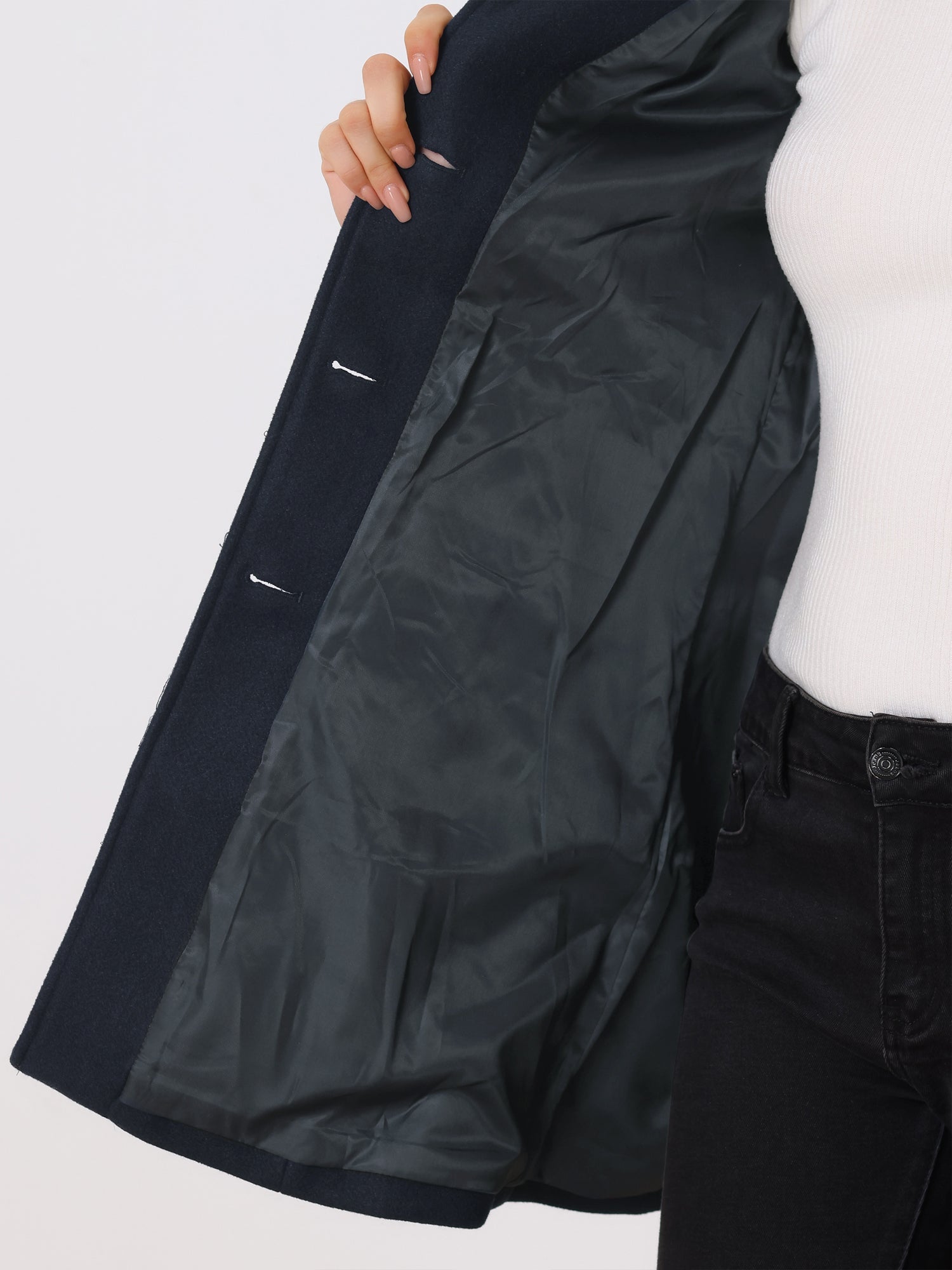 Women's Trenchcoat Fitted Button Closure Structured Collar Workwear