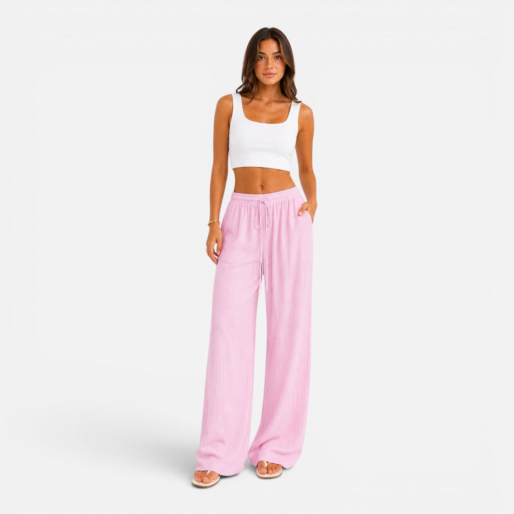 Elastic Waist Palazzo Pants