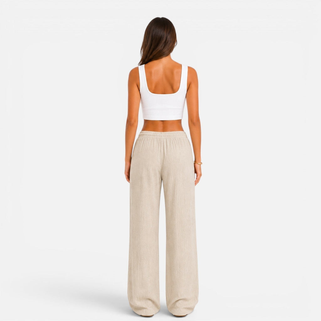 Elastic Waist Palazzo Pants
