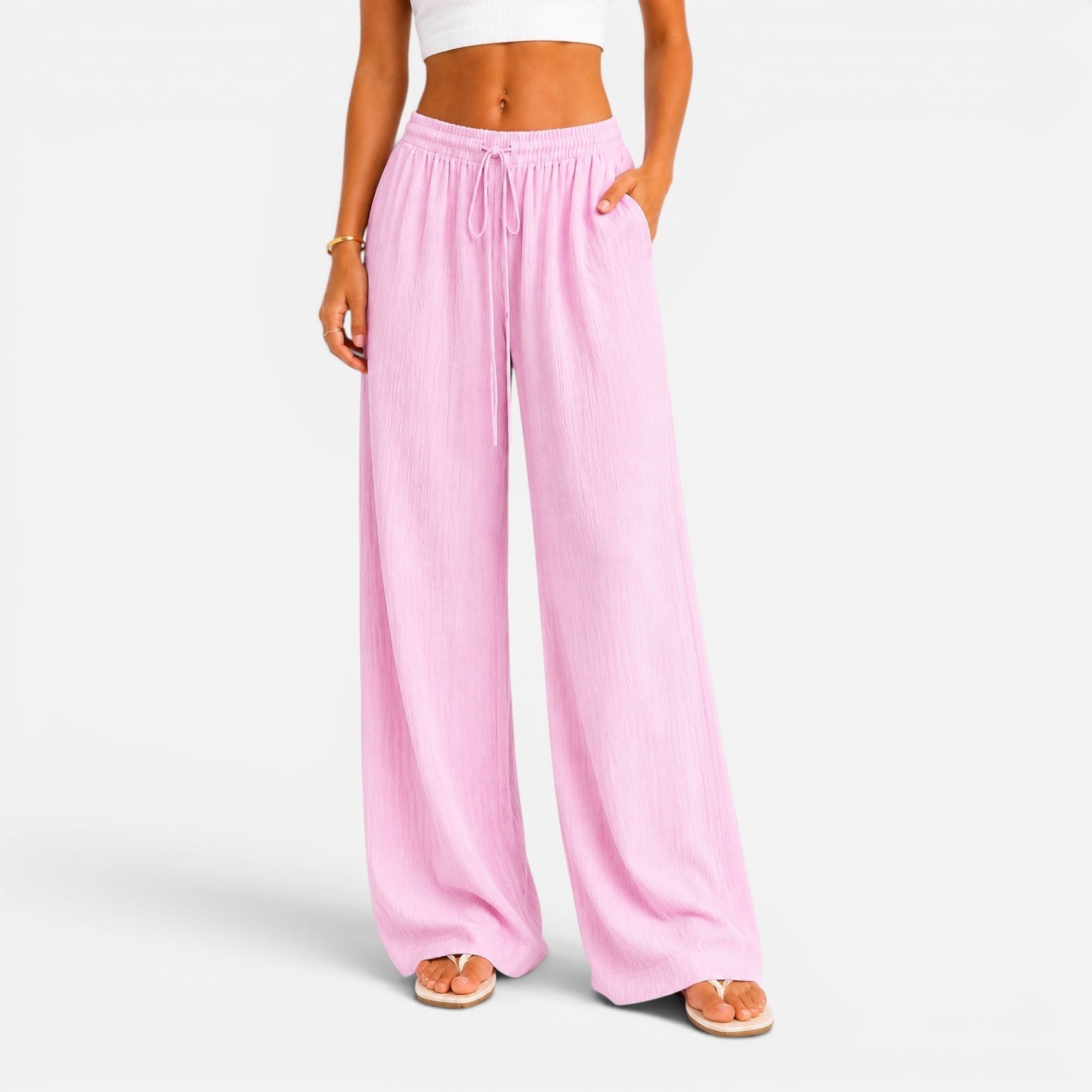 Elastic Waist Palazzo Pants