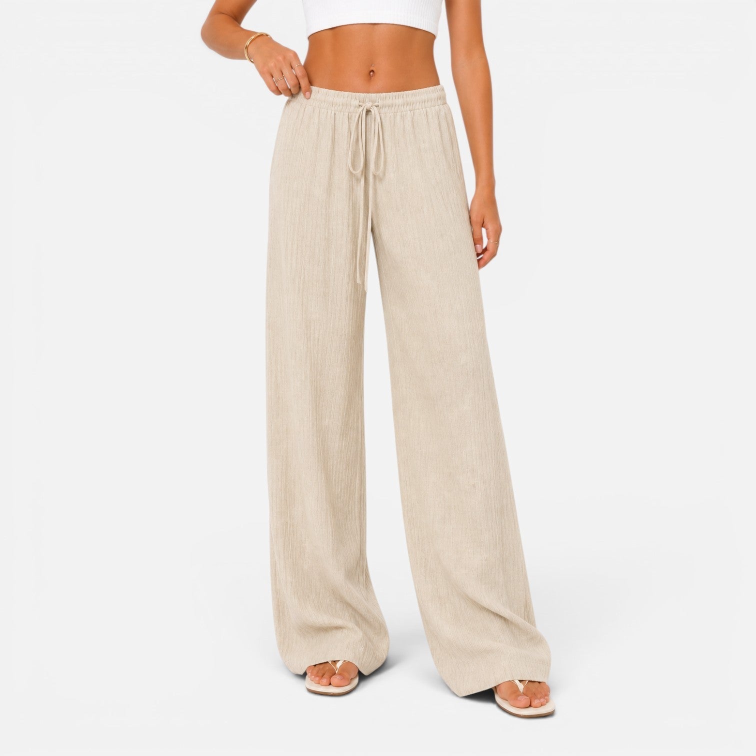 Elastic Waist Palazzo Pants