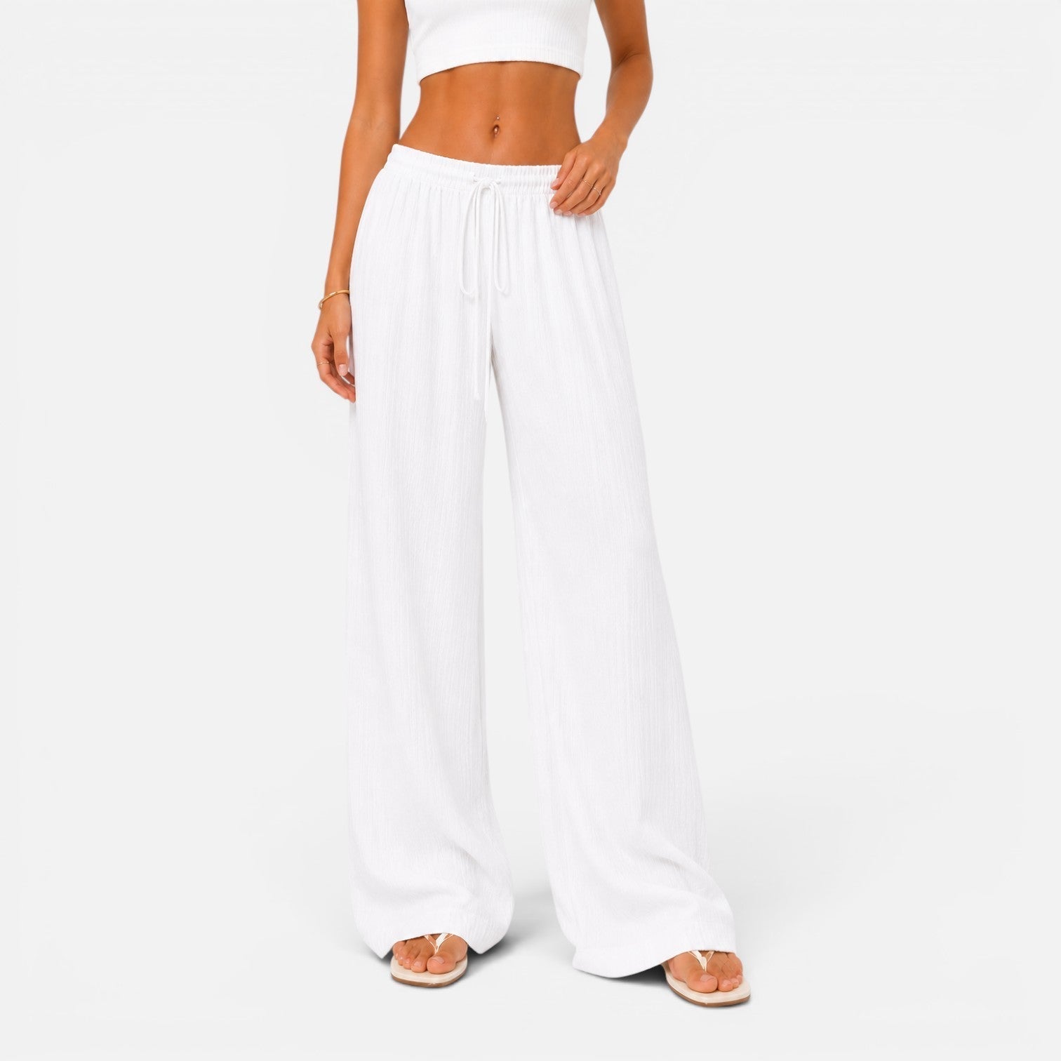 Elastic Waist Palazzo Pants