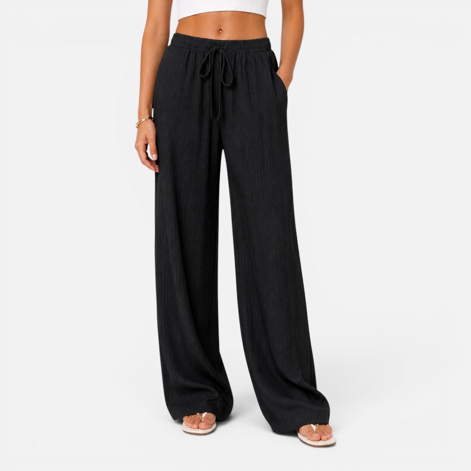 Elastic Waist Palazzo Pants