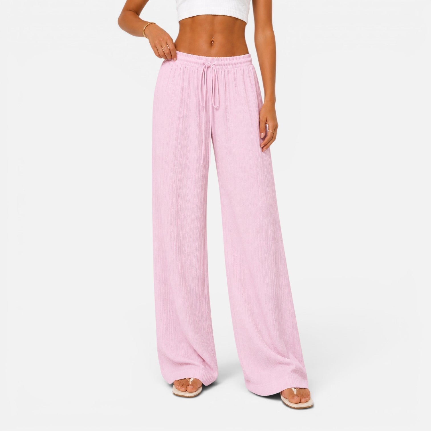 Elastic Waist Palazzo Pants