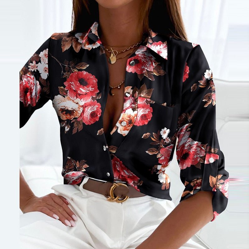 Printed Long Sleeve Button Down Shirt