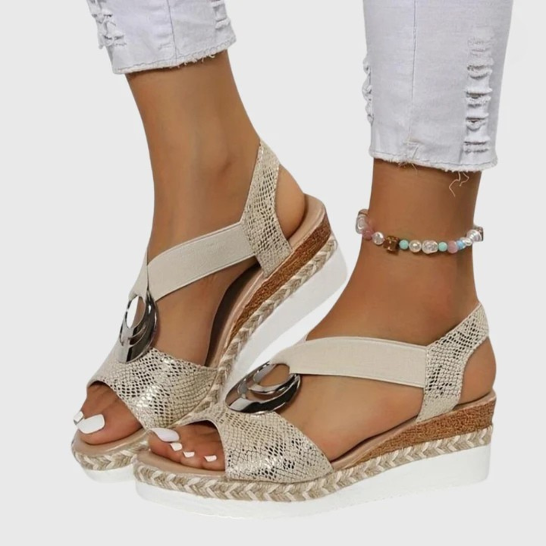 Open-toe platform sandals | Adjustable ankle strap for summer vacations
