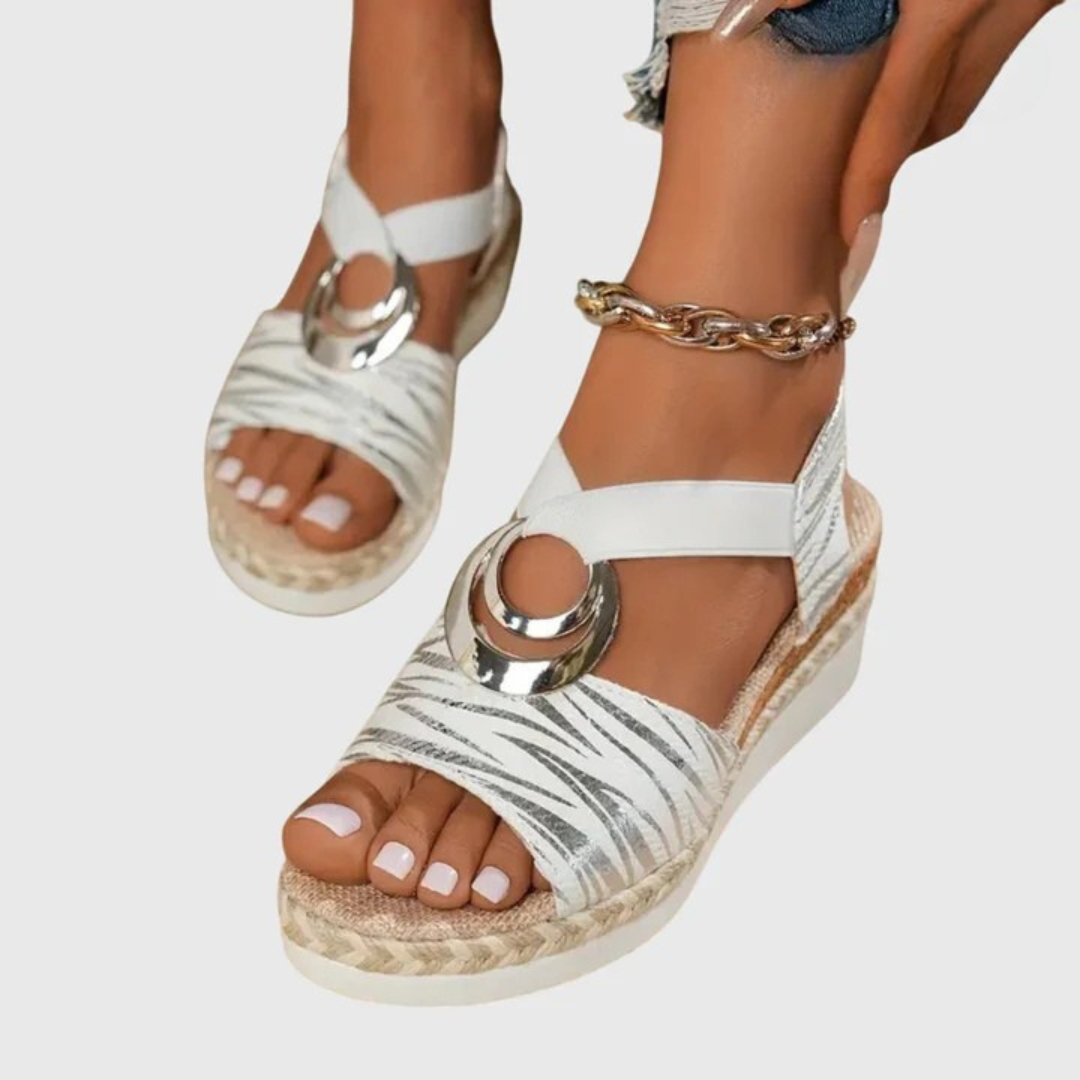 Open-toe platform sandals | Adjustable ankle strap for summer vacations