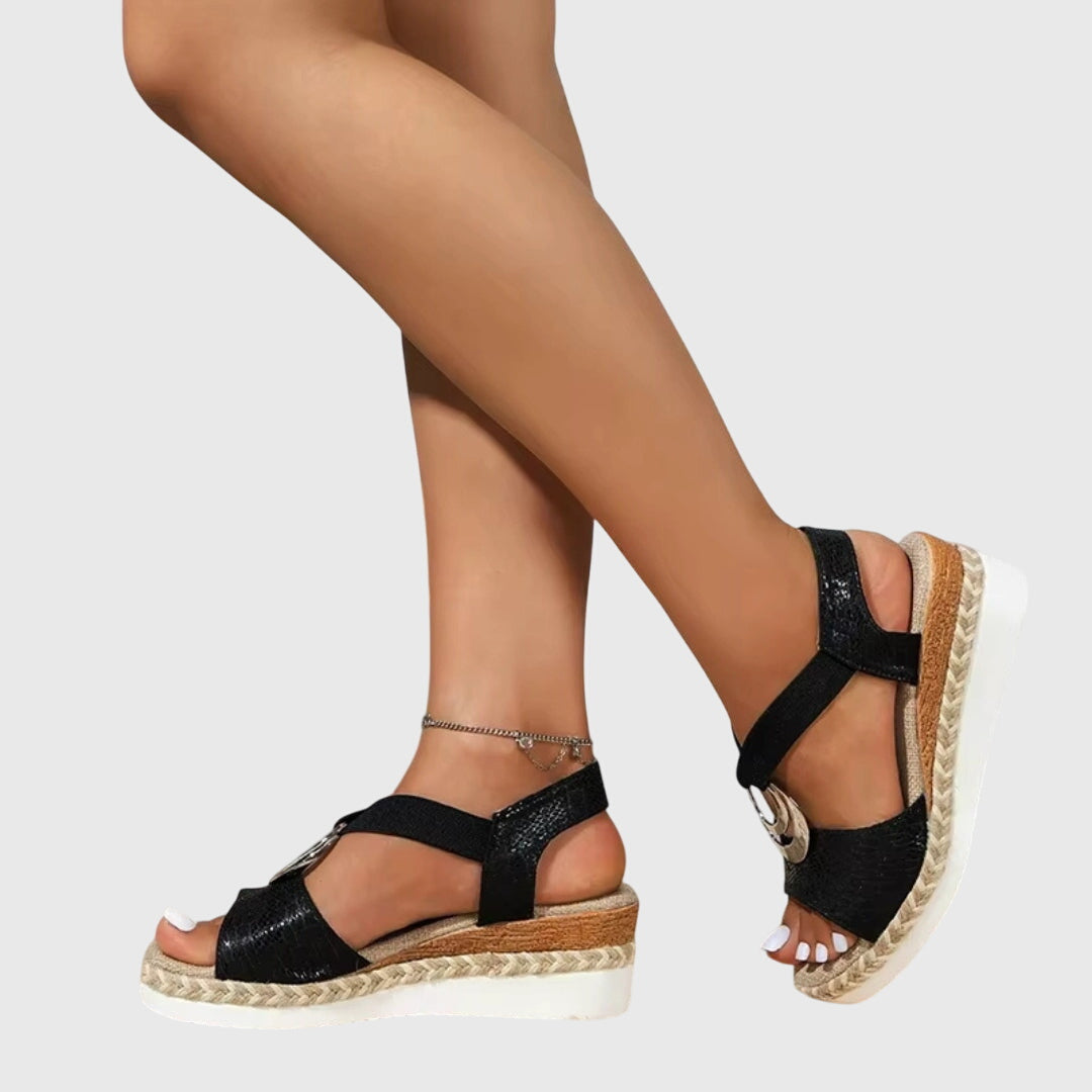 Open-toe platform sandals | espadrille sole footwear for summer