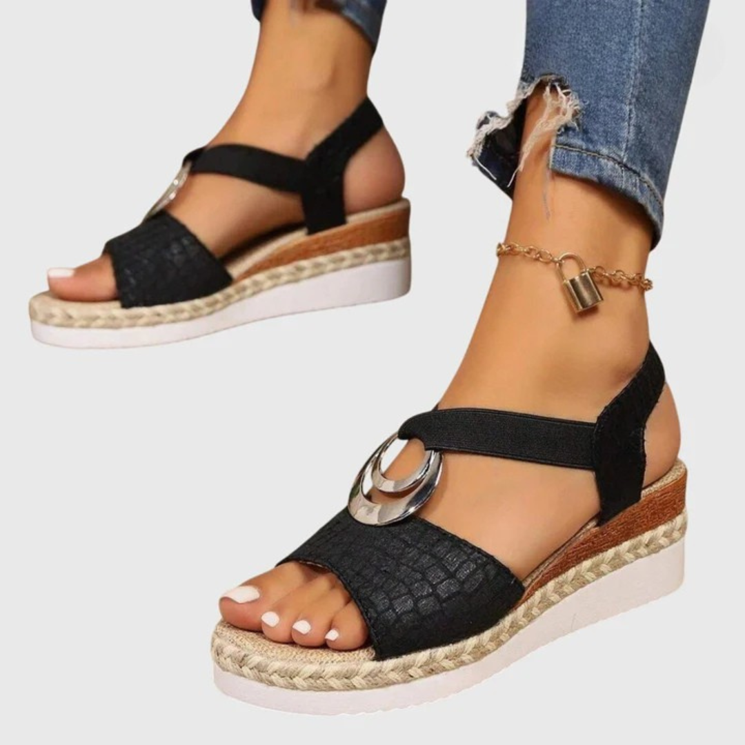 Open-toe platform sandals | espadrille sole footwear for summer