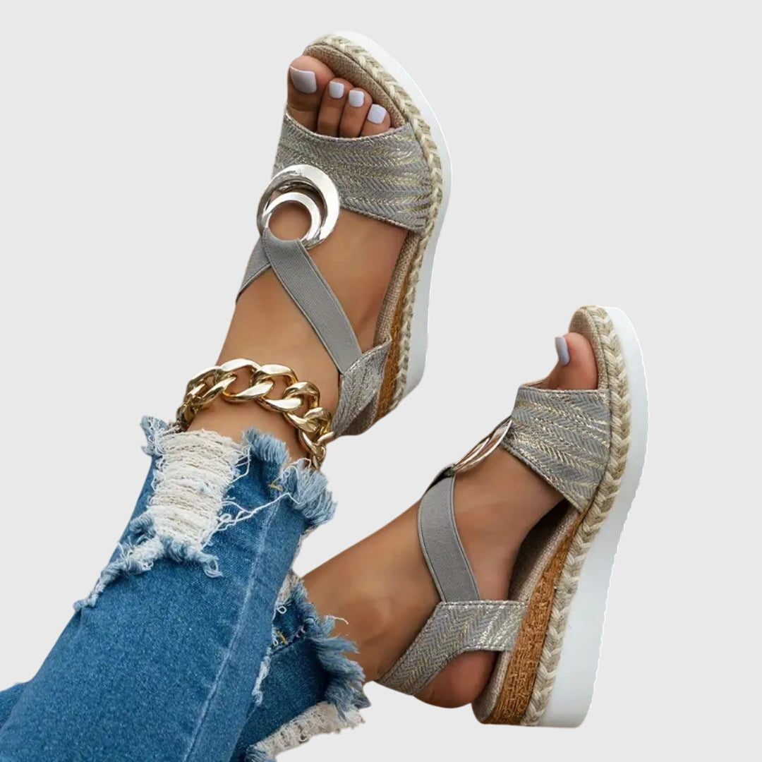 Open-toe platform sandals | espadrille sole footwear for summer