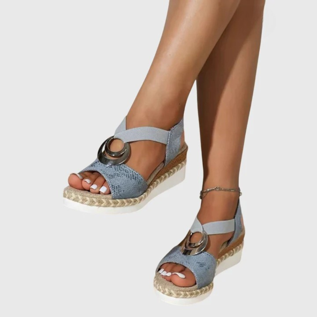 Open-toe platform sandals | Adjustable ankle strap for summer vacations