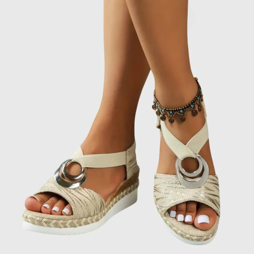 Open-toe platform sandals | Adjustable ankle strap for summer vacations