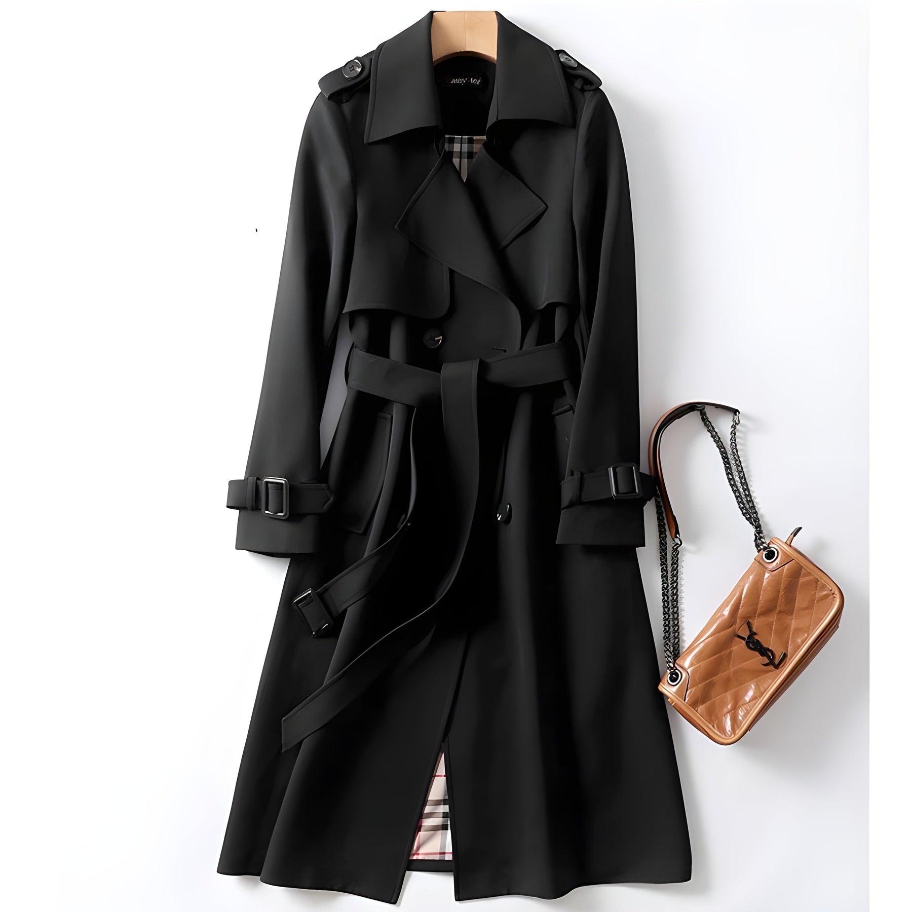 Women's Trenchcoat for Women Belted Double Breasted Outerwear